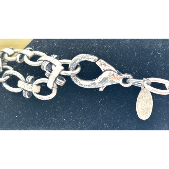 Chicos‎ Floral Rhinestone Statement Necklace 17" Extender Enamel Leaf Silvertone - Picture 6 of 15